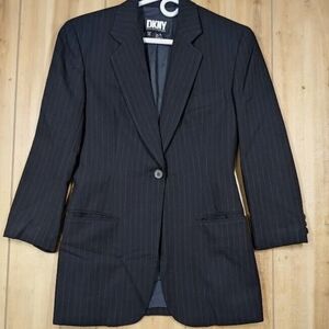 DKNY Navy Pinstripe Blazer P2P 19